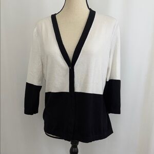 Women’s New York & Company Black and White Cardigan Size XL